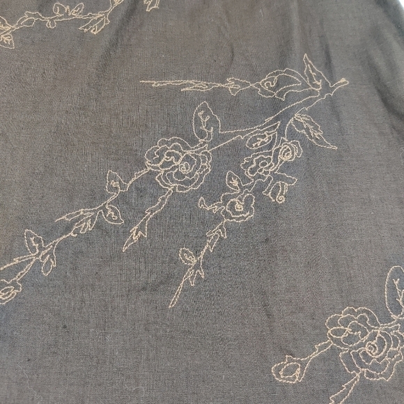 Eddie Bauer linen skirt embroidered 8 brown - Picture 4 of 4
